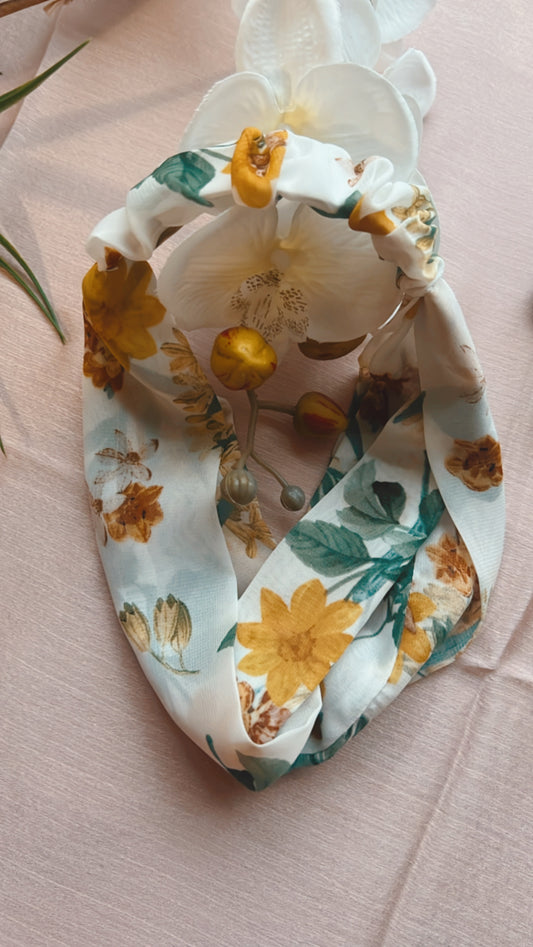 Chiffon floral fabric headband